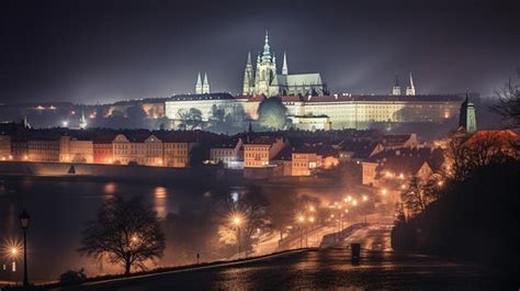 Premium AI Image | Night view of Prague Castle