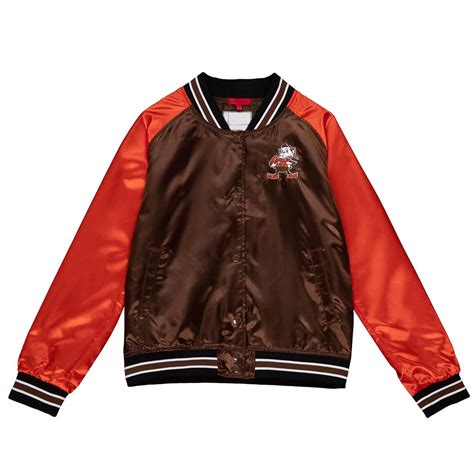 Satin Brown Orange Cleveland Browns Team 2 0 Jacket Jackets Masters