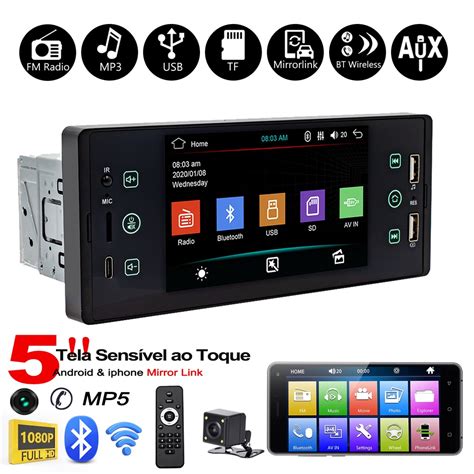 ESSGOO 5 MP5 Player 1 Din Rádio Estéreo Do Carro IPS Touch Screen Wince