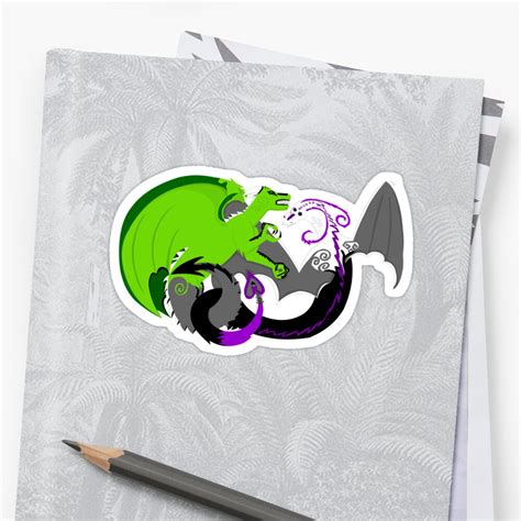 Aro Ace Dragons Sticker By Ajdreamcraft Redbubble