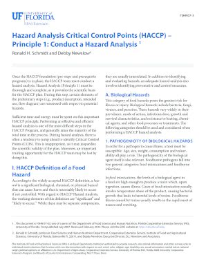 Fillable Online Edis Ifas Ufl Hazard Analysis Critical Control Points