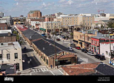 Aerial View Of The Historic Charleston City Market On Market Street