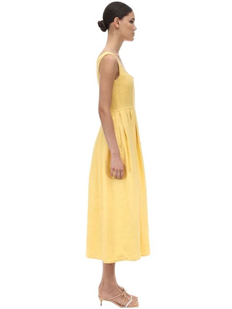 Gioia Bini Exclusive Chiara Linen Dirndl Dress In Yellow Modesens