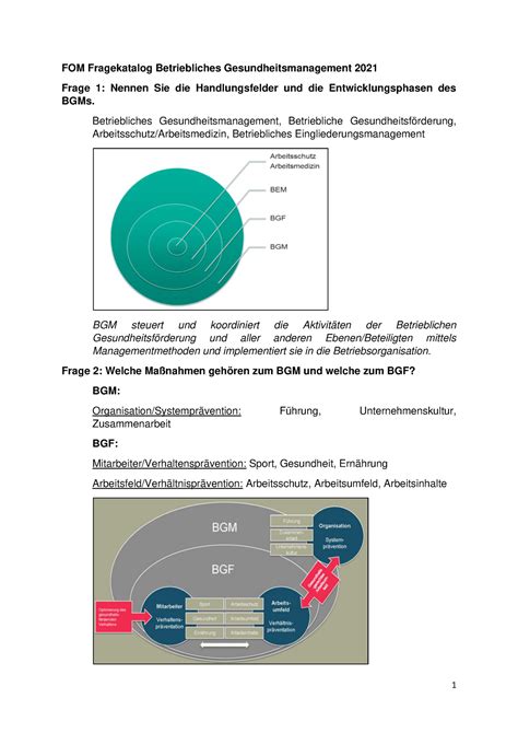 FOM Fragenkatalog BGM 2021 FOM Fragekatalog Betriebliches