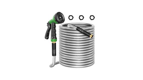 Eonfay Metal Garden Hose 50ft Stainless Steel Water Hose Leak Proof W