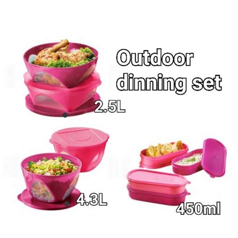 Tupperware Outdoor Dining Bowl Set OR Ezy Oval Keeper 450ml OR 1 5L