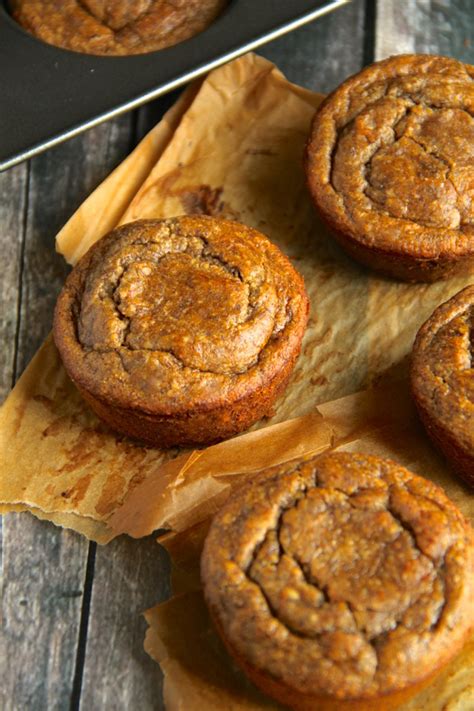 Vegan Flourless Banana Bread Muffins Running With Spoons