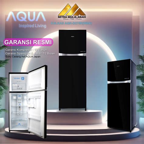 Jual Kulkas Aqua Japan Pintu Aqr D R Wbk Glass Door Inverter Asi