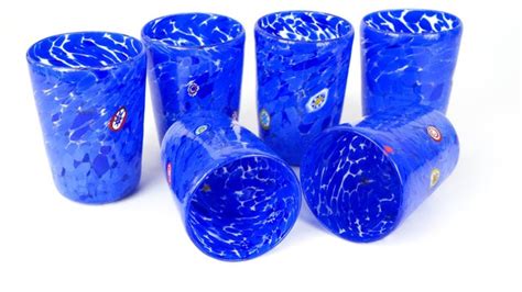 Made Glass Set Bicchieri Ocean Blu E Murrina Goto De Catawiki