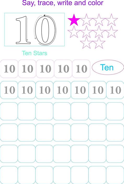 Number 10 Worksheet Free Printable