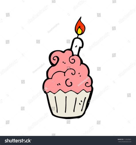 Cartoon Birthday Cupcake Stock Vector Royalty Free 112525691