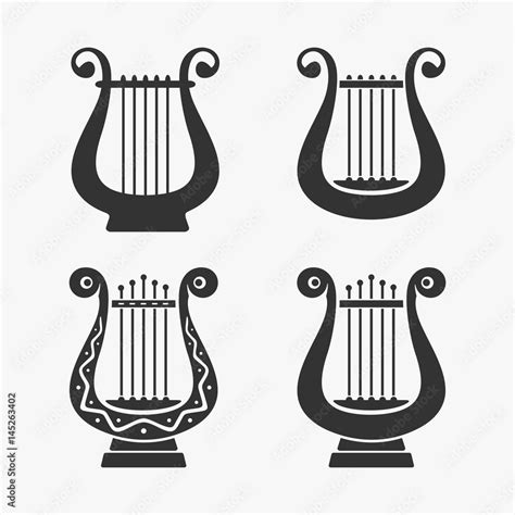 Greek Harp Symbol Vector Illustration Stock Vector | Adobe Stock