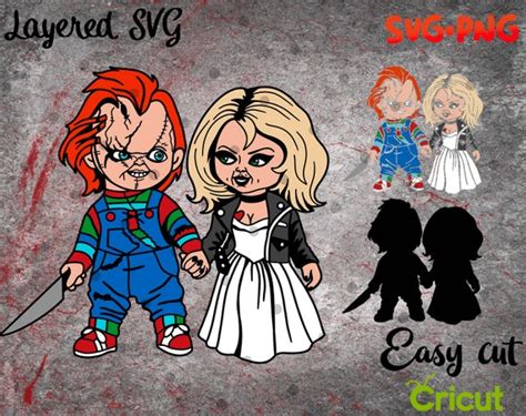 Layered SVG Chucky and Tiffany for Cricut Horror Svg Vinyl - Etsy