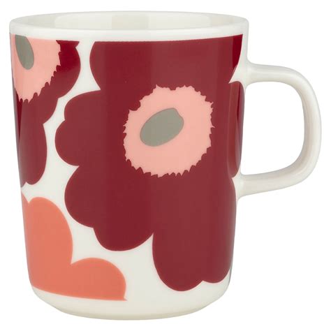 Bestill Unikko kopp 2 5 dl hvit cherry rød fra Marimekko