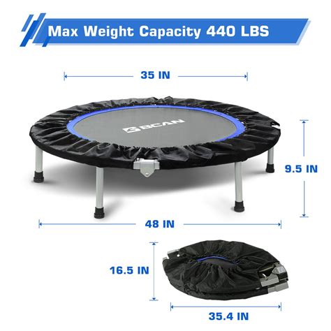 Bcan 4048 Foldable Mini Trampoline Max Load 330lbs440lbs Fitness