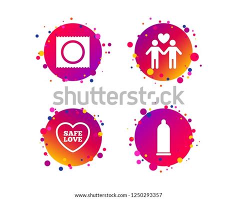 Condom Safe Sex Icons Lovers Gay Stock Vector Royalty Free