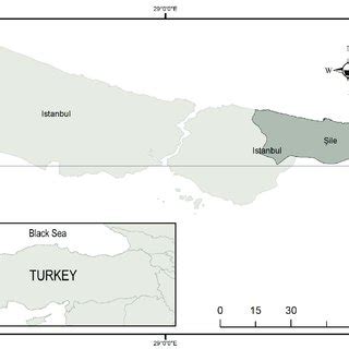 Map of Şile province in which the study was performed. | Download ...