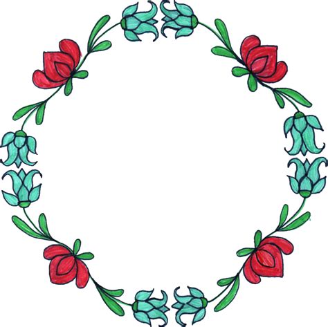 8 Circle Flower Drawing Frame Png Transparent