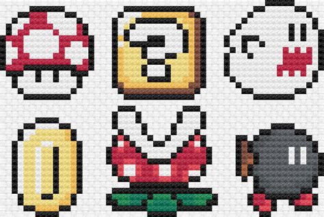 Super Mario Items Cross Stitch Pattern - Etsy