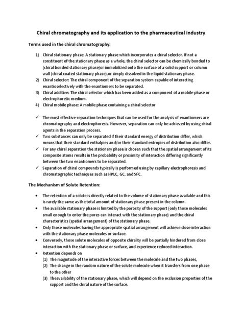 Chiral Chromatography | PDF | Chromatography | Chirality (Chemistry)