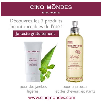 Testez Un Duo De Soins Corps Cinq Mondes Je Suis Malin