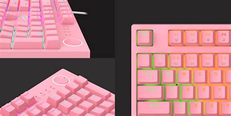 Gamenote Gaming Toetsenbord Roze Rgb Kailh Blue Switches Anti