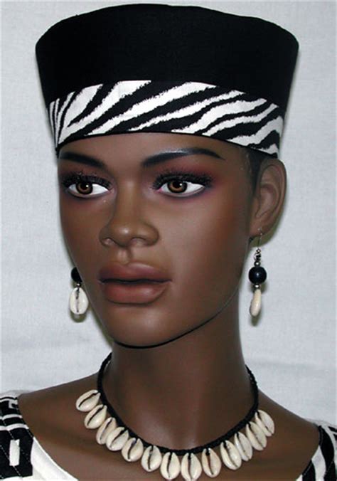 African Hat Kente Black And White Kufi Hat