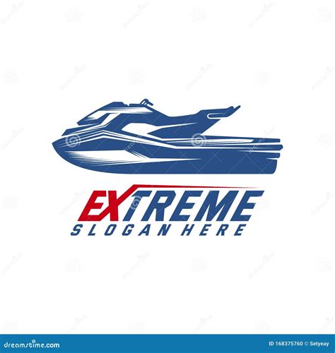 Jet Ski Sports Logo Vector Extreme Jet Ski Design Vector Silhouette