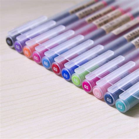 MUJI Style Gel Pens - Set of 12 – NotebookTherapy