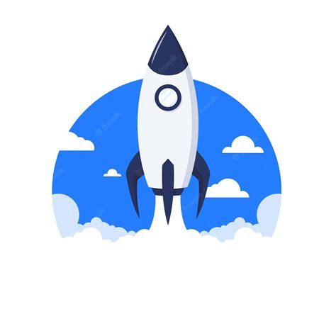 Premium Vector Launch Rocket Illustration In Flat Design