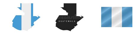 Guatemala Gedetailleerde Kaart En Vlag Guatemala Op De Wereldkaart