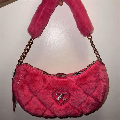 Hot Pink Juicy Couture Fuzzy Shoulder Bag Bnwt Depop