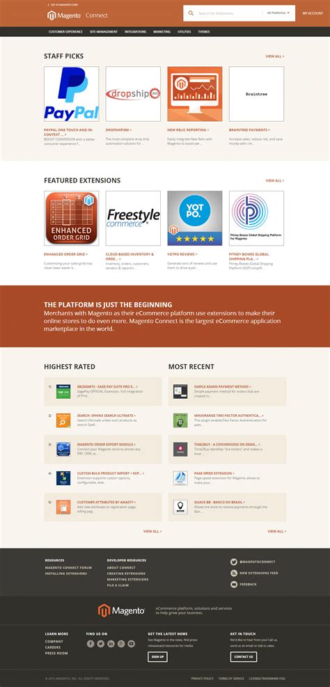 New Magento Marketplace/magentoconnect webdesigns through ages