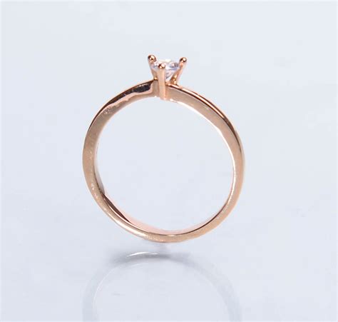 Anillo Oro Rosado 18 Kilates Solitario Joyería Brillantes Joyería Y