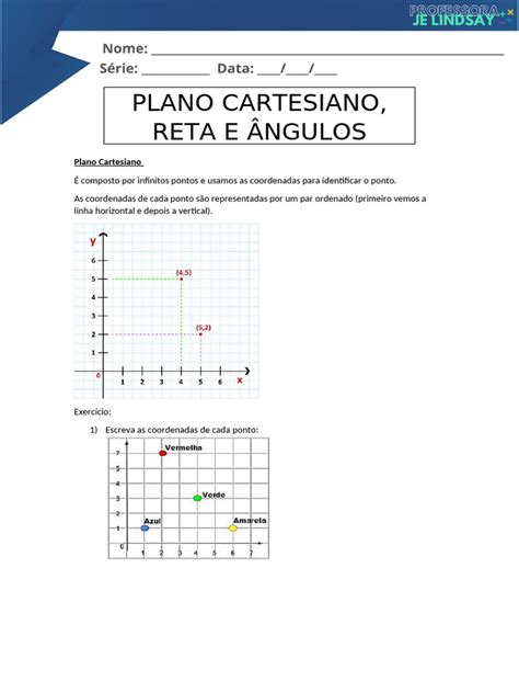 Retas No Plano Cartesiano - Ângulos e Retas no Plano Cartesiano | PDF