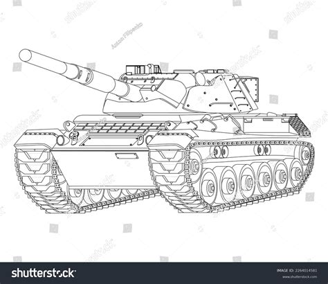 German Leopard Main Battle Tank Coloring Stock Vector Royalty Free