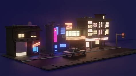 Cyberpunk City Low Poly D Model Cgtrader