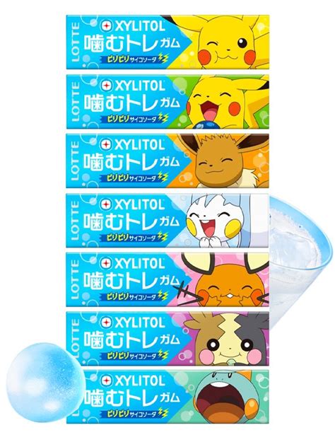 Chicles Pokémon XYLITOL Sabor Ramune 7 Diseños Aleatorios 28 grs