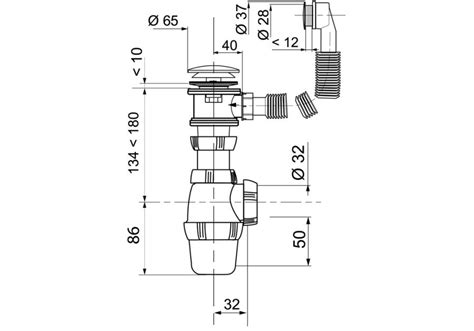 Syfon Umywalkowy Butelkowy Quick Clac Z Przelewem 28 Mm TYCNER TYCNER