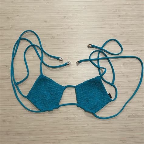 Indah Blue Teal Swimsuit Bikini Top Size Small Never Depop