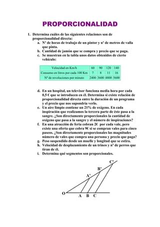 Ejercicios Y Problemas De Proporcionalidad Pdf