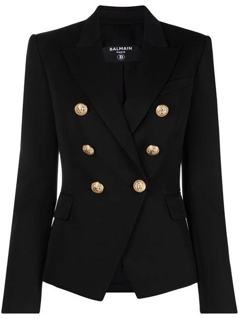 Balmain Blazer Abotoamento Duplo Farfetch In Balmain