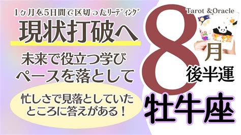 【牡牛座♉️】2024年8月後半運勢 やる事に追われていたら自分のペースに戻すタイミング 😃🙌🌈 大変な状況だけが現状打破のきっかけではない