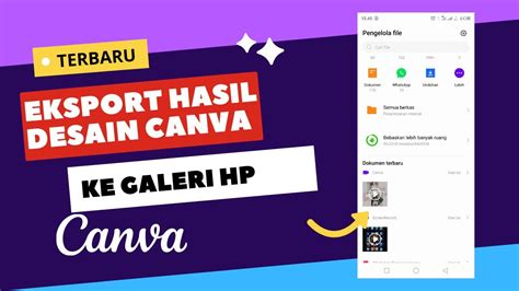 Cara Menyimpan Hasil Desain Canva Ke Galeri Hp Tutorial Canva Youtube