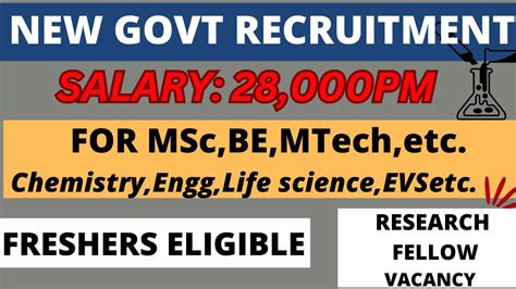 New Govt Vacancy MSc Chemistry PSU Chemistry Job 2023 Chemistry Job