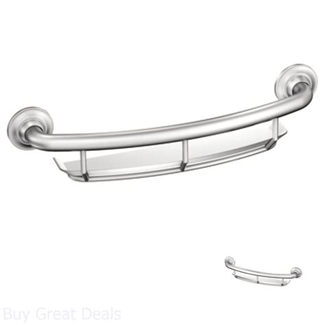 Chrome Bathroom Shower Bath Tub Grab Bar Shelf Storage Safety Rail ...