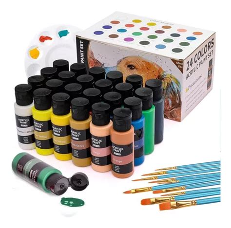 Kit De Pintura Acrílica 24 Colores 60 Ml Y Oleo Pincel 10pzs MercadoLibre