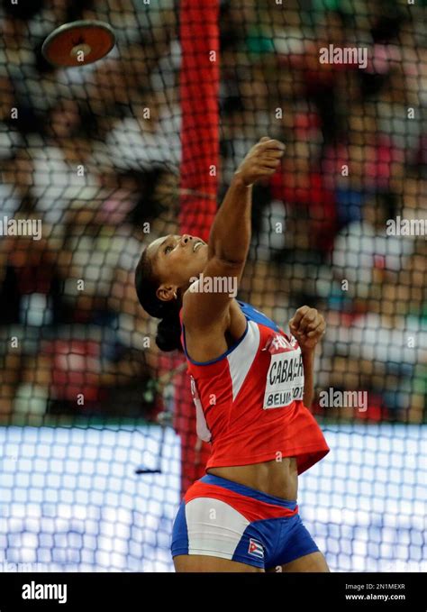 Cuba S Denia Caballero Competes In The Womens Discus Final At The