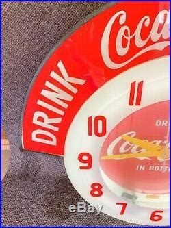 Rare Original Vintage Cleveland Neon Coca Cola Coke Clock Sign