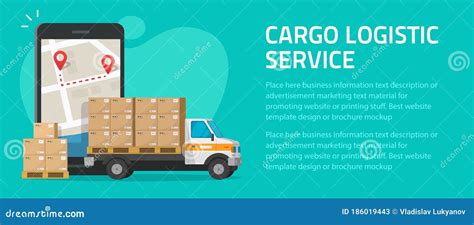 Logistic Cargo Mobile Courier Online Flyer Poster Template Mockup